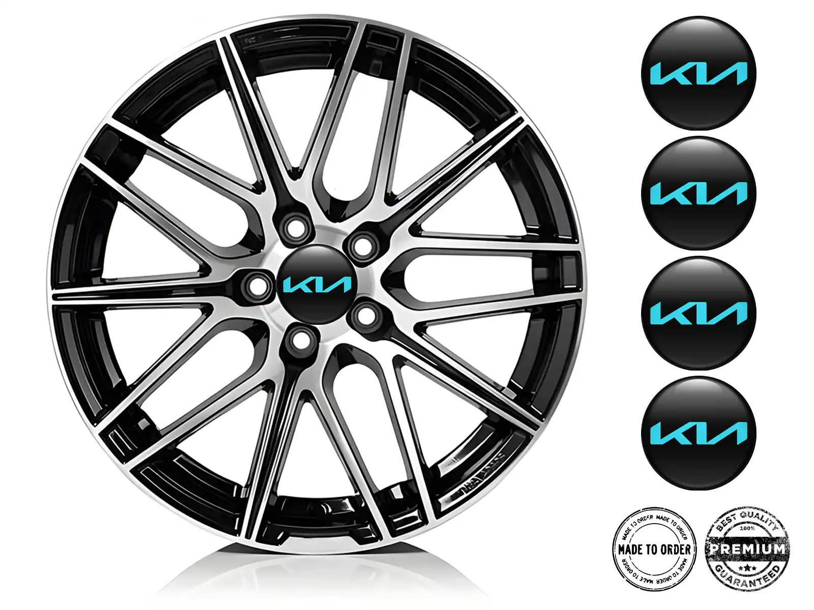 KIA Dome Decals Style Custom Wheel Badges